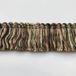 Black and Khaki High Quality Decorative Brush Fringe Trim by the yard