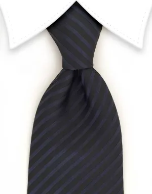 Black and Navy Striped Tie