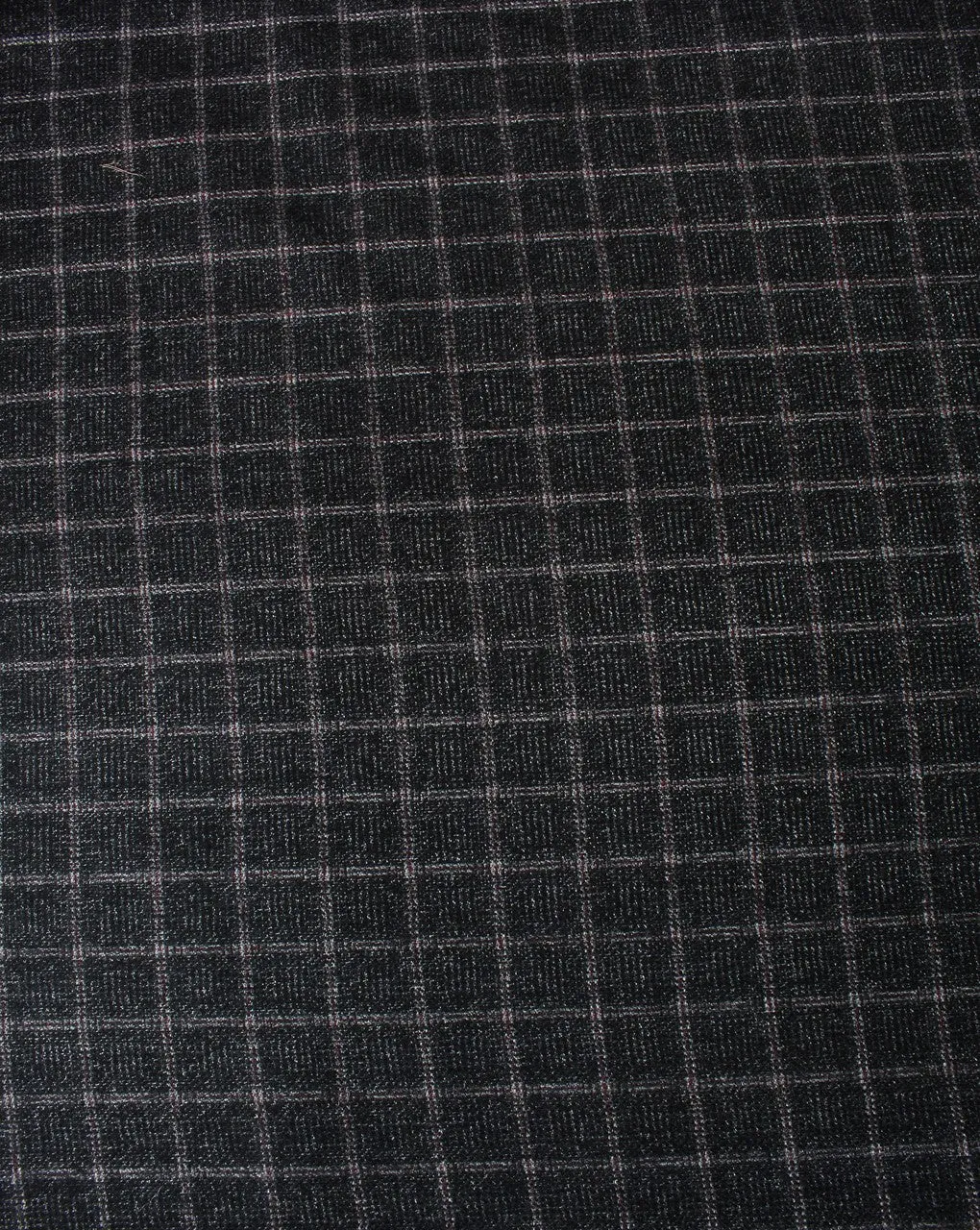 Black And Off White Checks Design Woolen Tweed Fabric