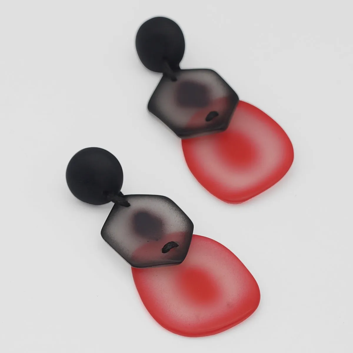 Black and Red Dramatic Delaney Earrings