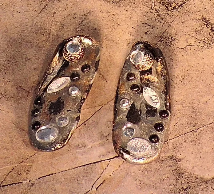 Black and Silver Clay Earrings