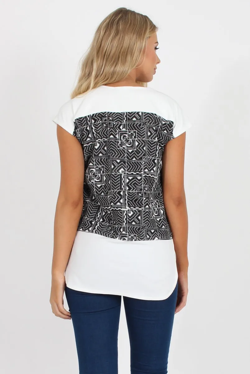 Black and White Aztec Tee - Jayla