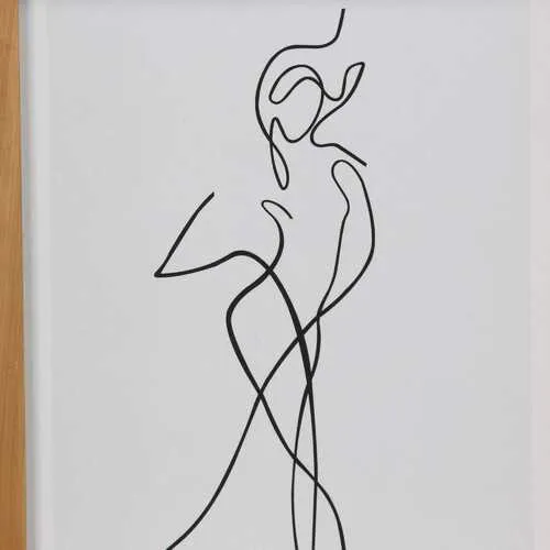 Black and White Body Outline Wooden Framed Wall Art