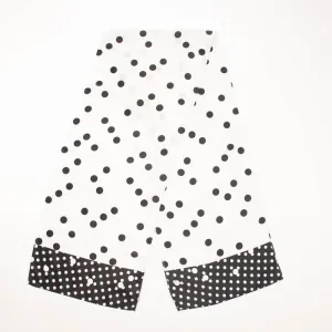 Black and White Polka Dots Scarf - Vintage Accessory with Timeless Appeal