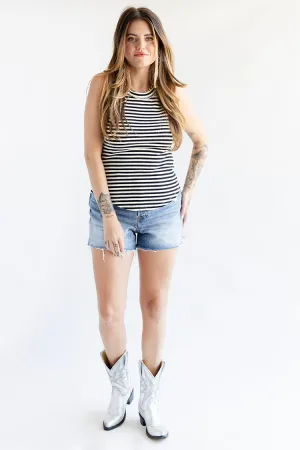 Black and White Stripe Tank Top