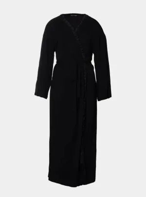 Black Bamboo Frill Kimono