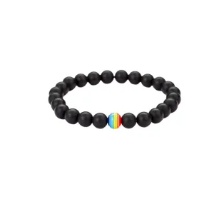 Black Bead Pride Bracelet