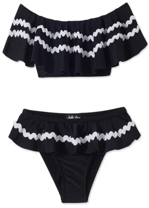 Black Bikini With White Ric Rac