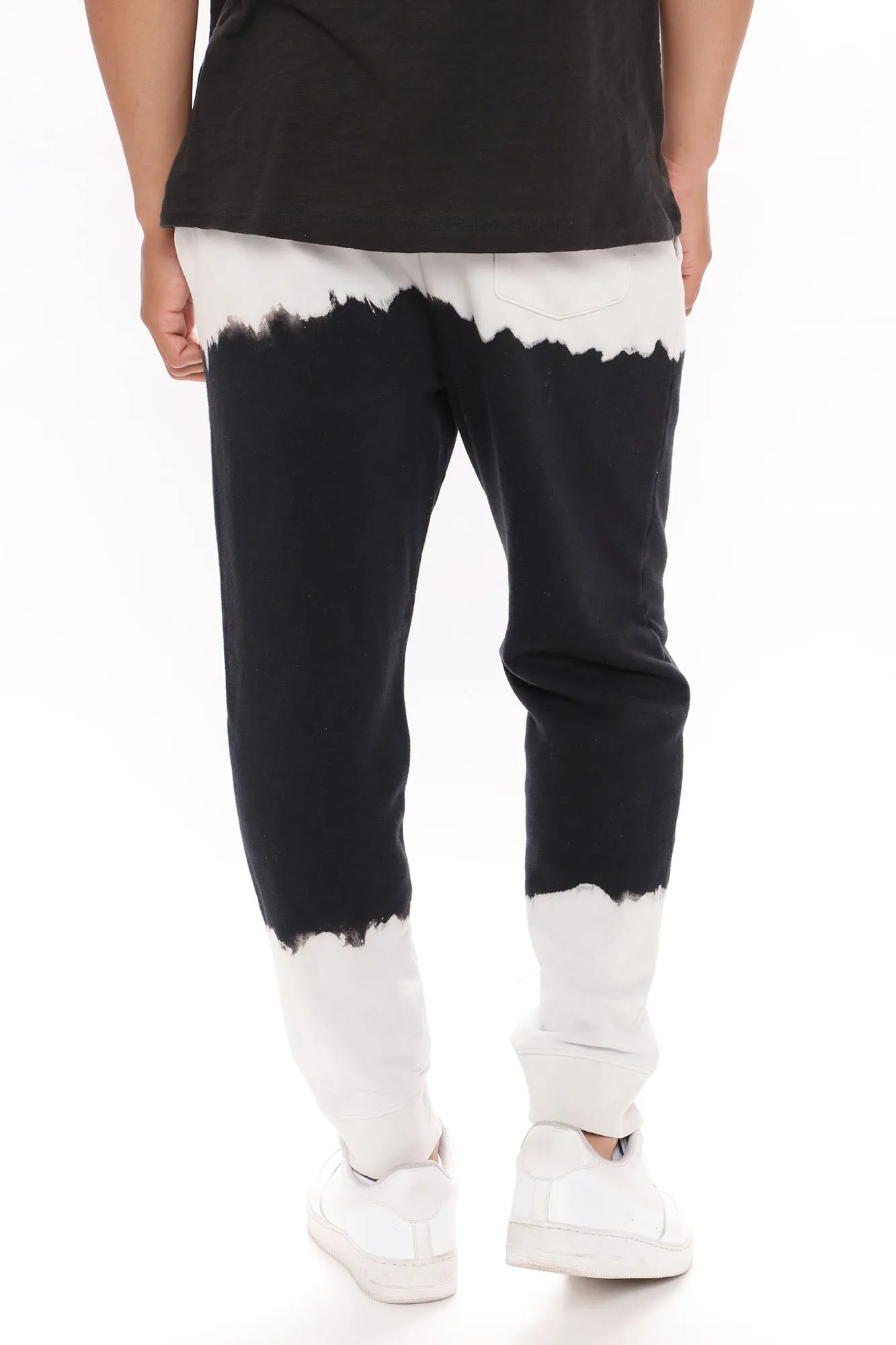 Black Bleach Dip Sweatpants - Black/combo