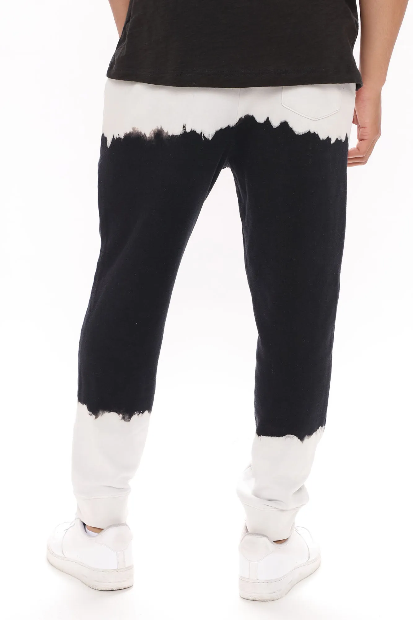 Black Bleach Dip Sweatpants - Black/combo