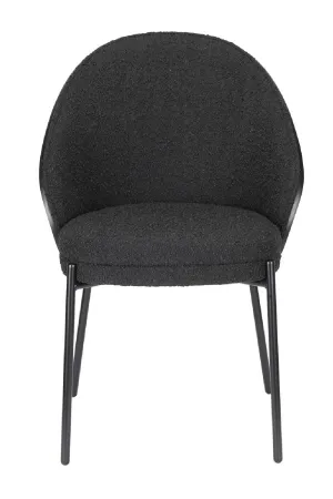 Black Bouclé Dining Chair | Dutchbone Rodin