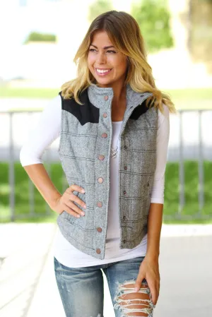 Black Button Vest