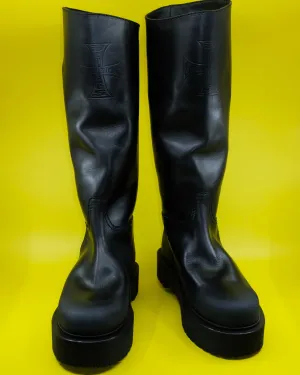 Black Calf Leather Winona Riding Boot