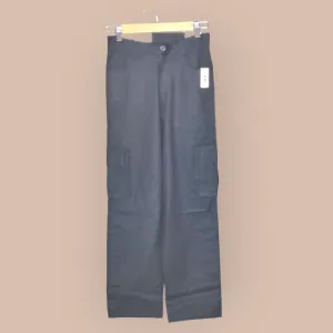 Black Cargo Linen Pants