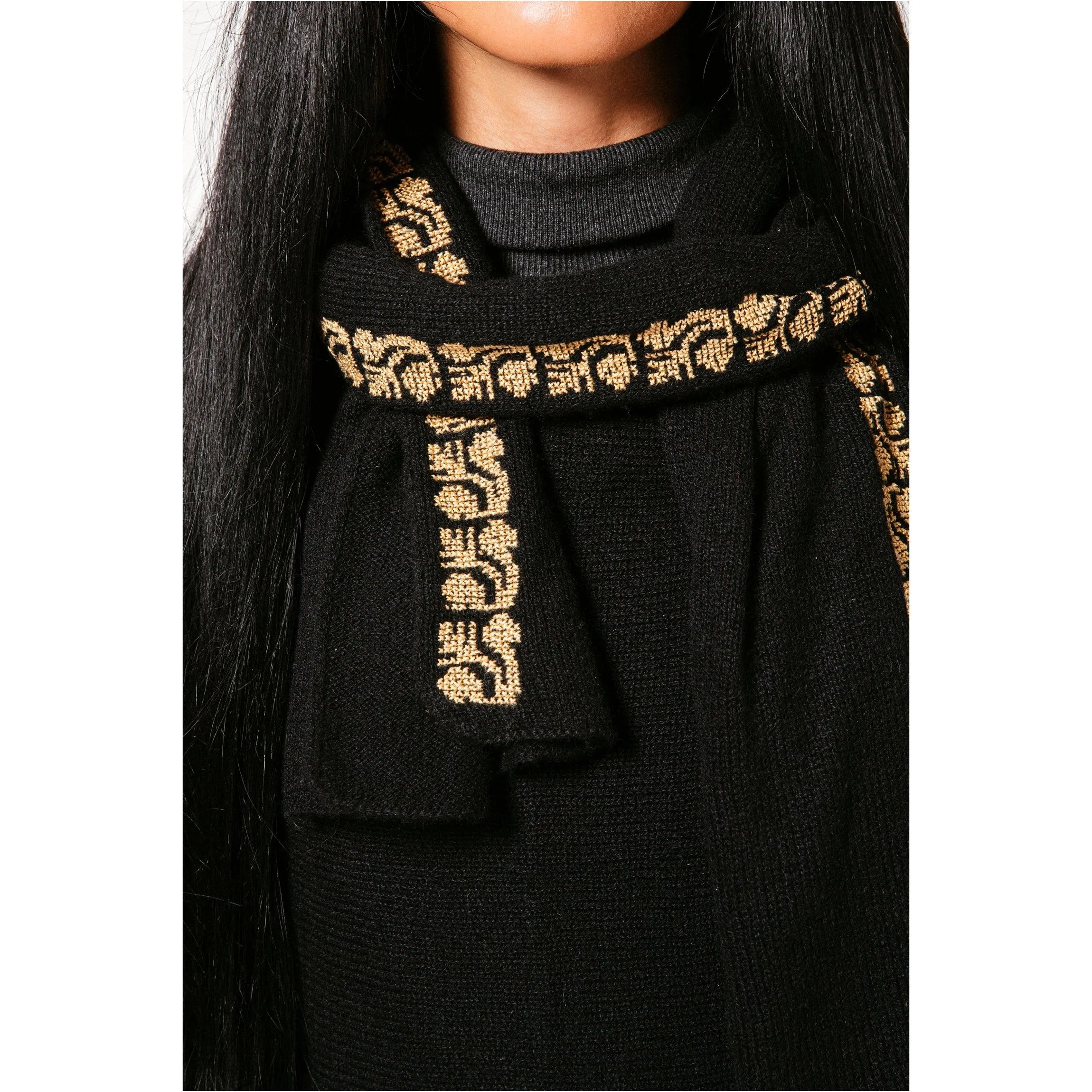 BLACK CASHMERE SCARF