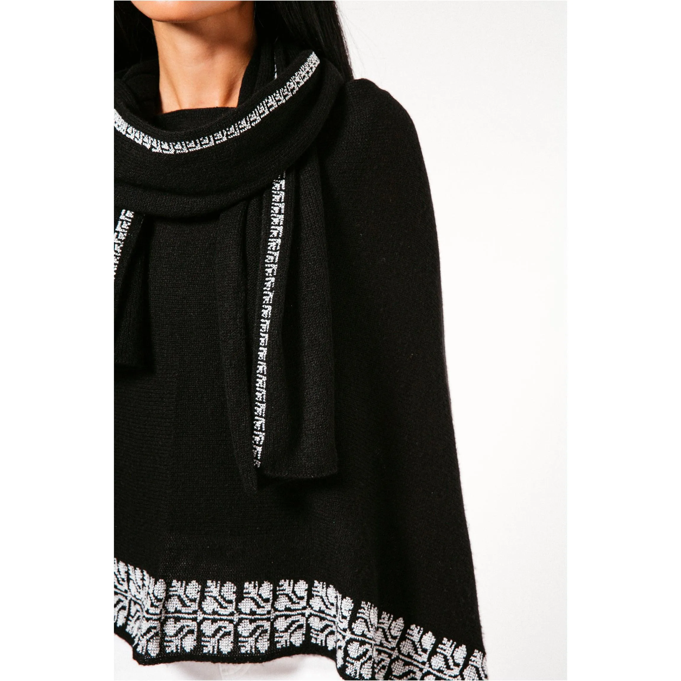 BLACK CASHMERE SCARF