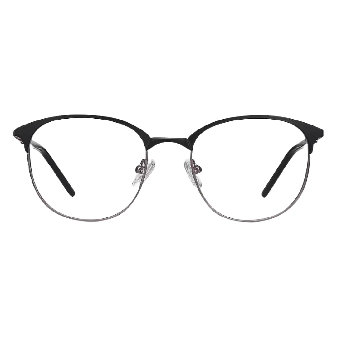 Black Cat-Eye Metal Frame Eyeglasses