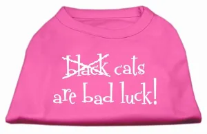 Black Cats are Bad Luck Screen Print Shirt Bright Pink S (10)