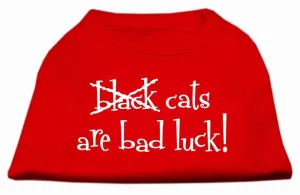 Black Cats are Bad Luck Screen Print Shirt Red S (10)