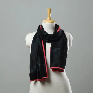 Black - Chanderi Silk Nui Shibori Tie & Dye Stole 03