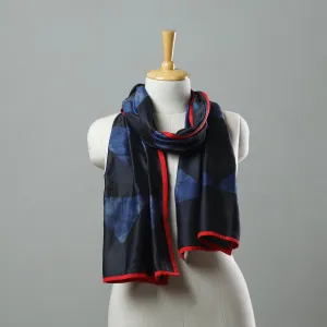 Black - Chanderi Silk Nui Shibori Tie & Dye Stole 09