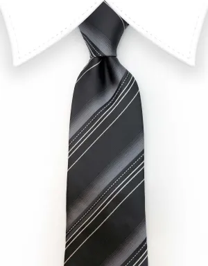 Black Charcoal & White Stripe Tie