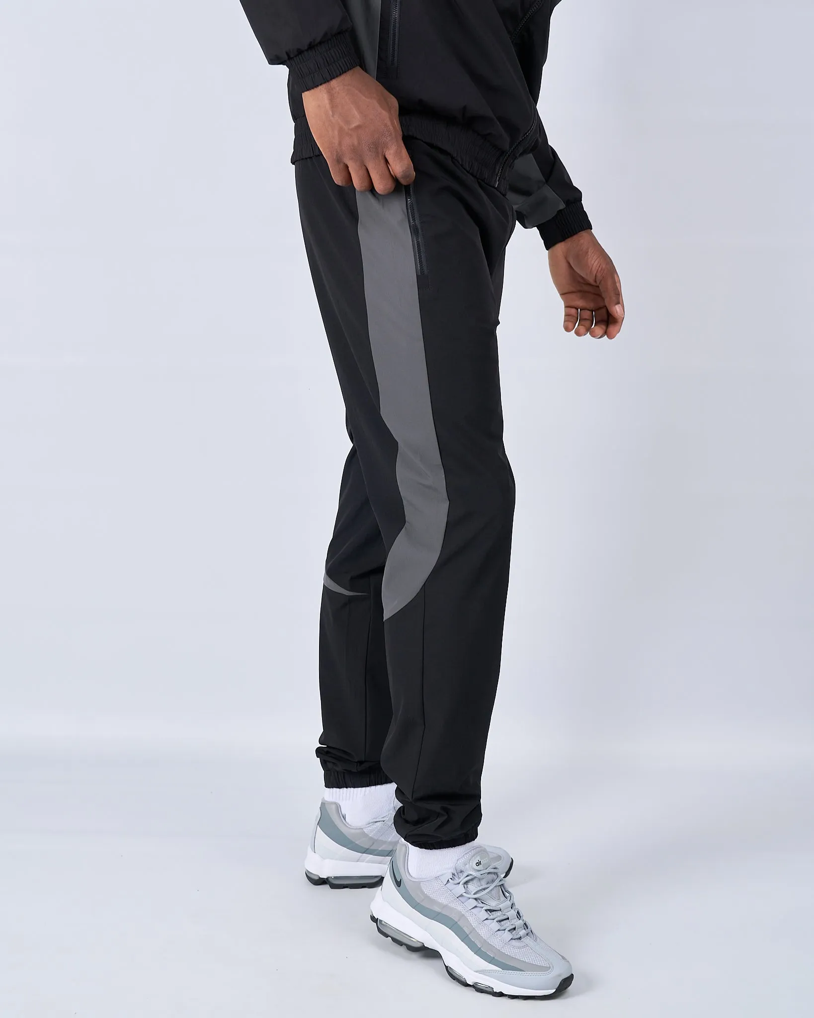 Black Charcoal Contrast Badge Pant