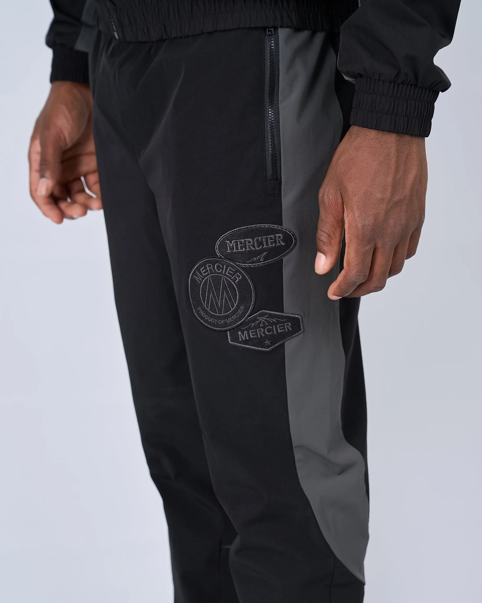 Black Charcoal Contrast Badge Pant