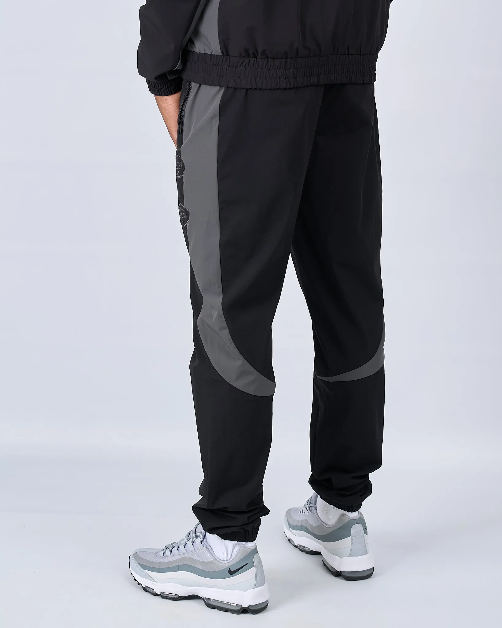 Black Charcoal Contrast Badge Pant