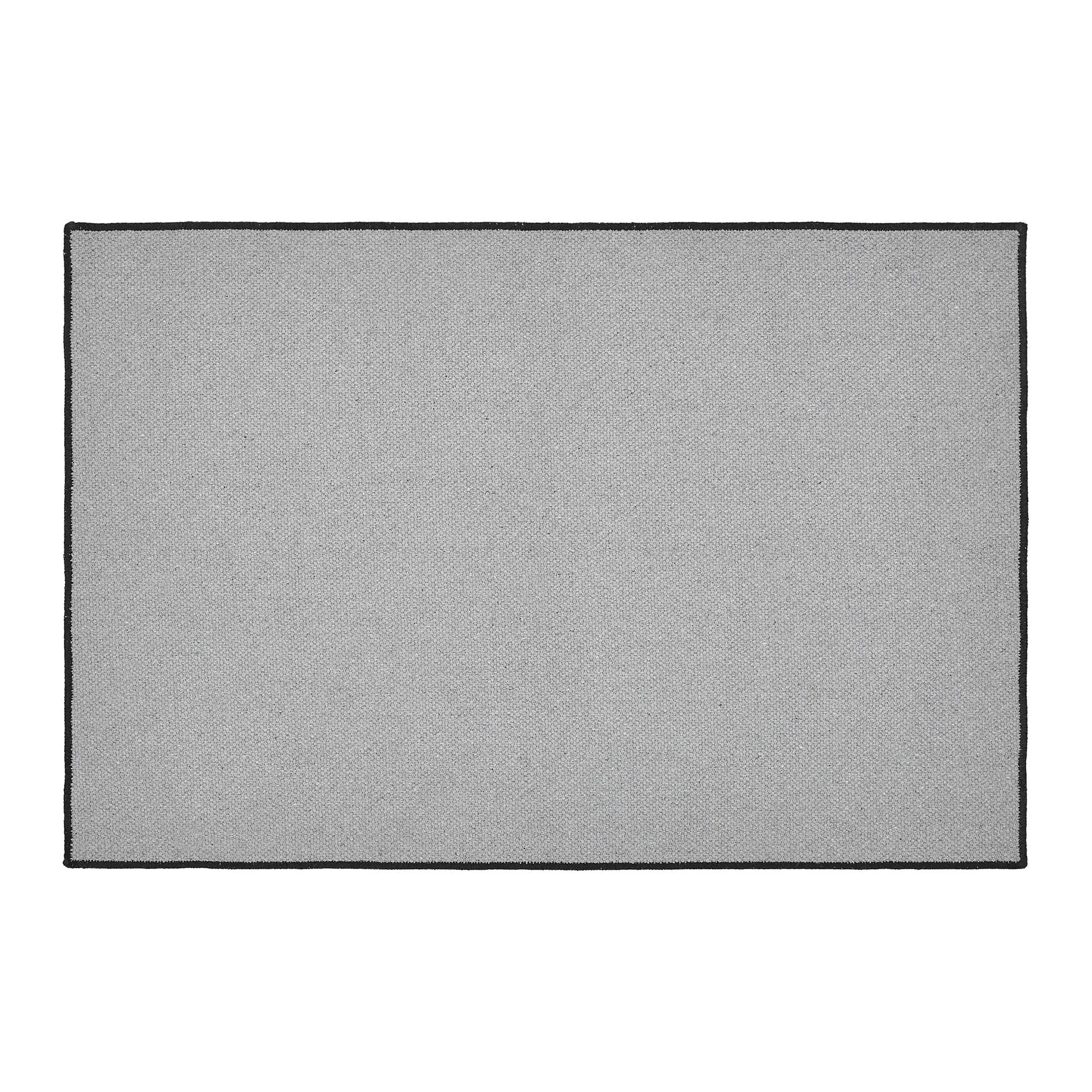 Black Check Polyester Rug Rect 24x36