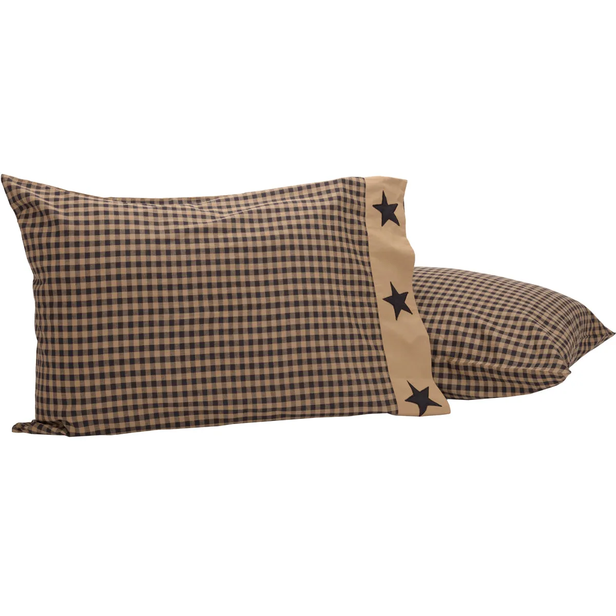 Black Check Star Pillow Case Set of 2