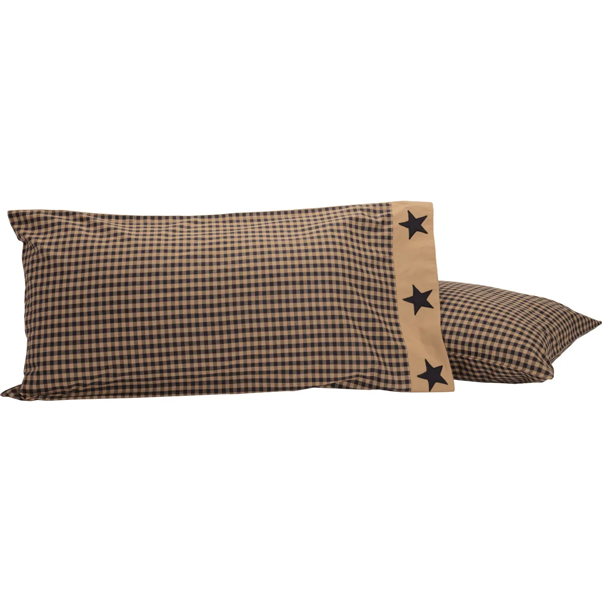 Black Check Star Pillow Case Set of 2