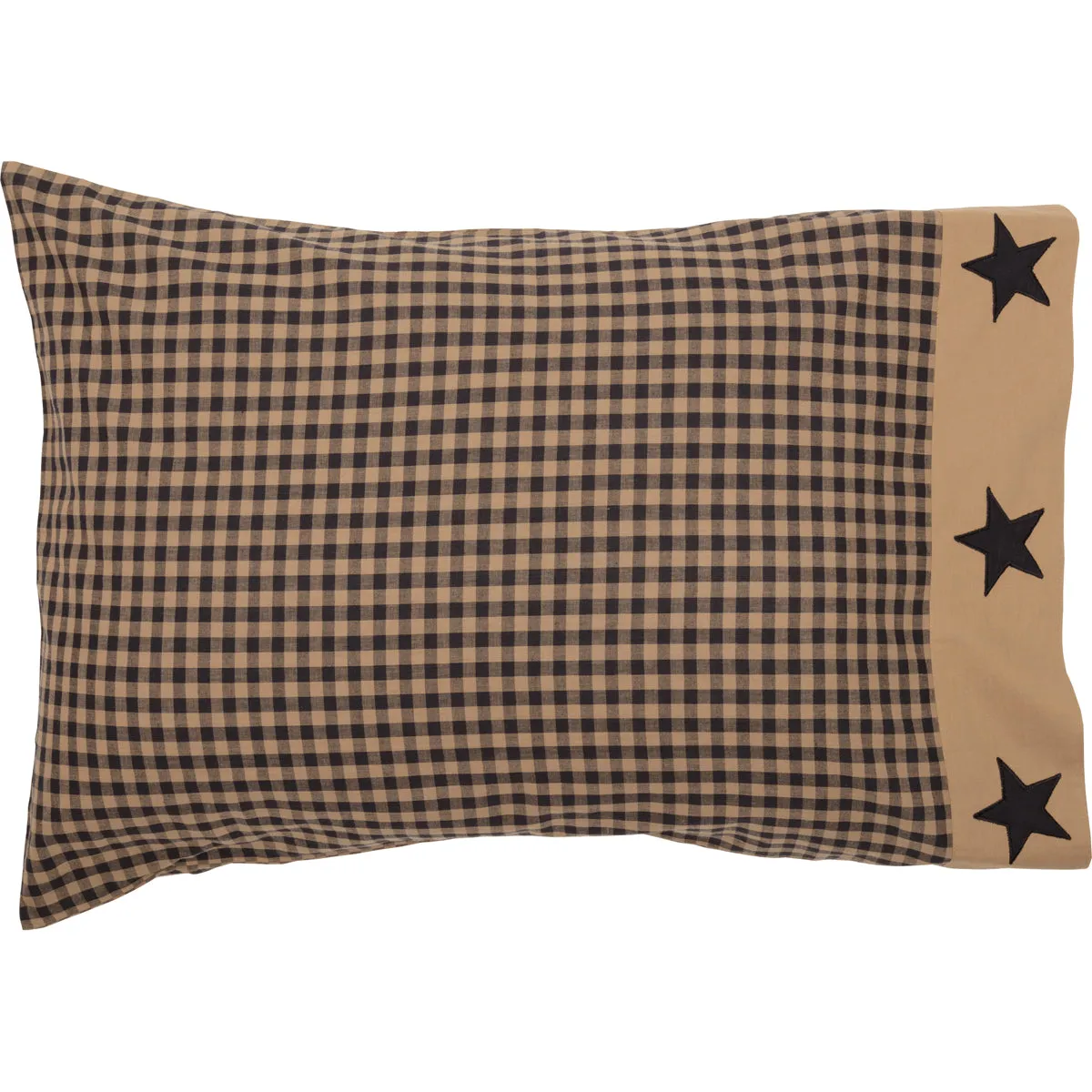 Black Check Star Pillow Case Set of 2