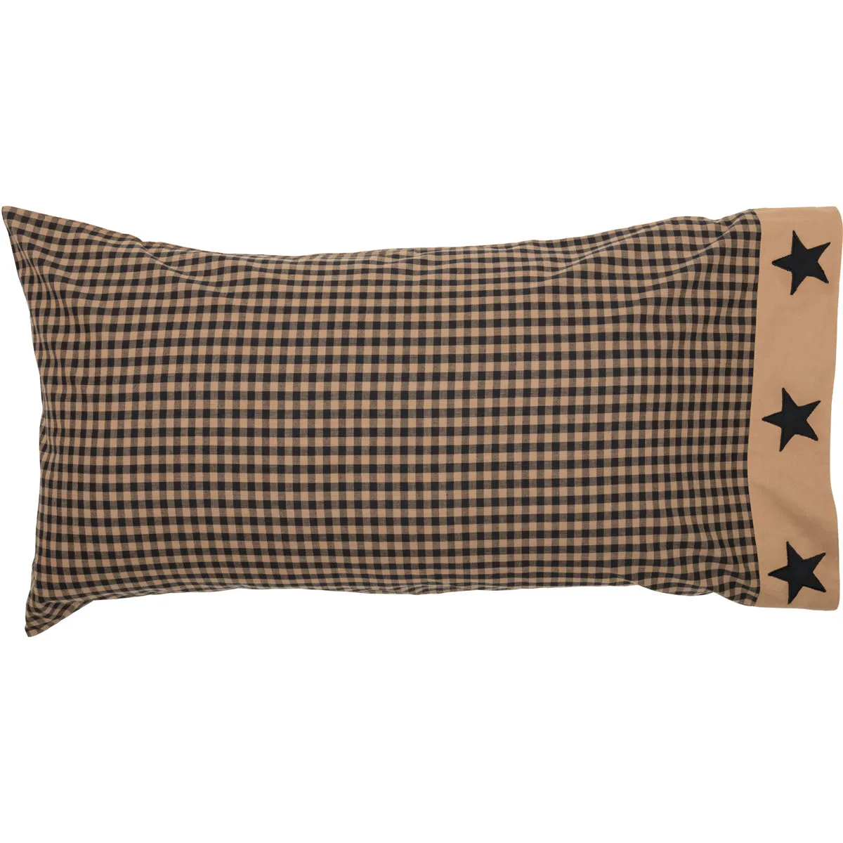 Black Check Star Pillow Case Set of 2