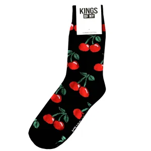 Black Cherry Fruit Mens Cotton Socks