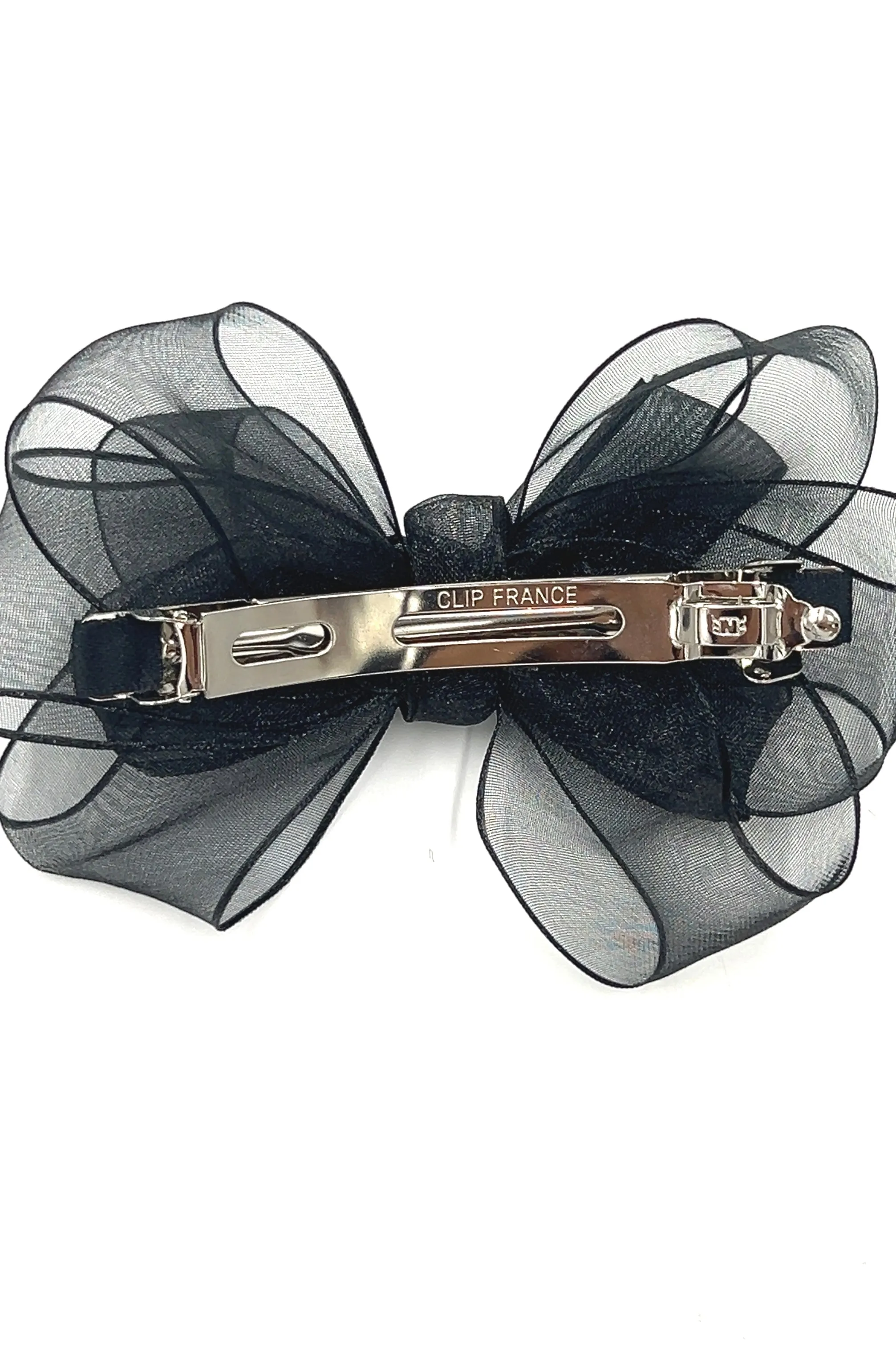 Black Chiffon Bow Barrette