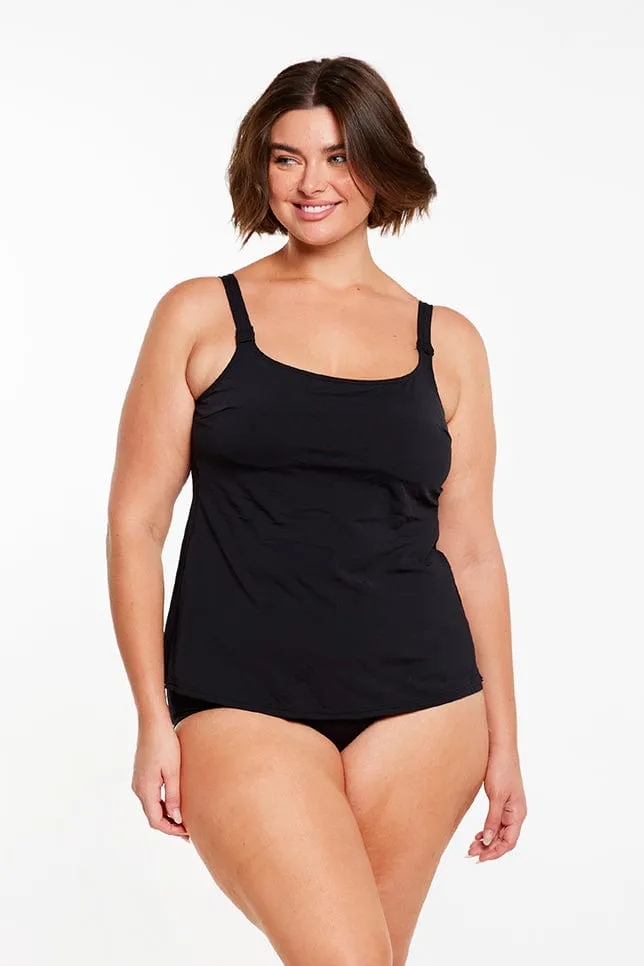 Black Chlorine Resistant Tank Tankini Top