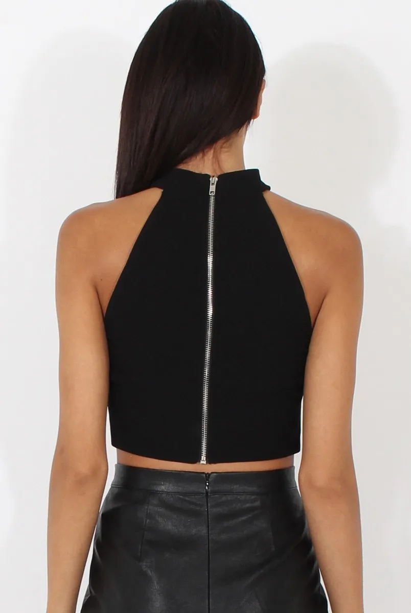 Black Choker Crop Top - Rhea