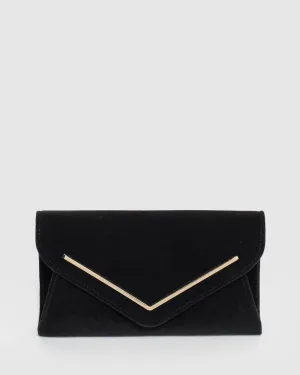 Black Clare Metal Bar Clutch Bag