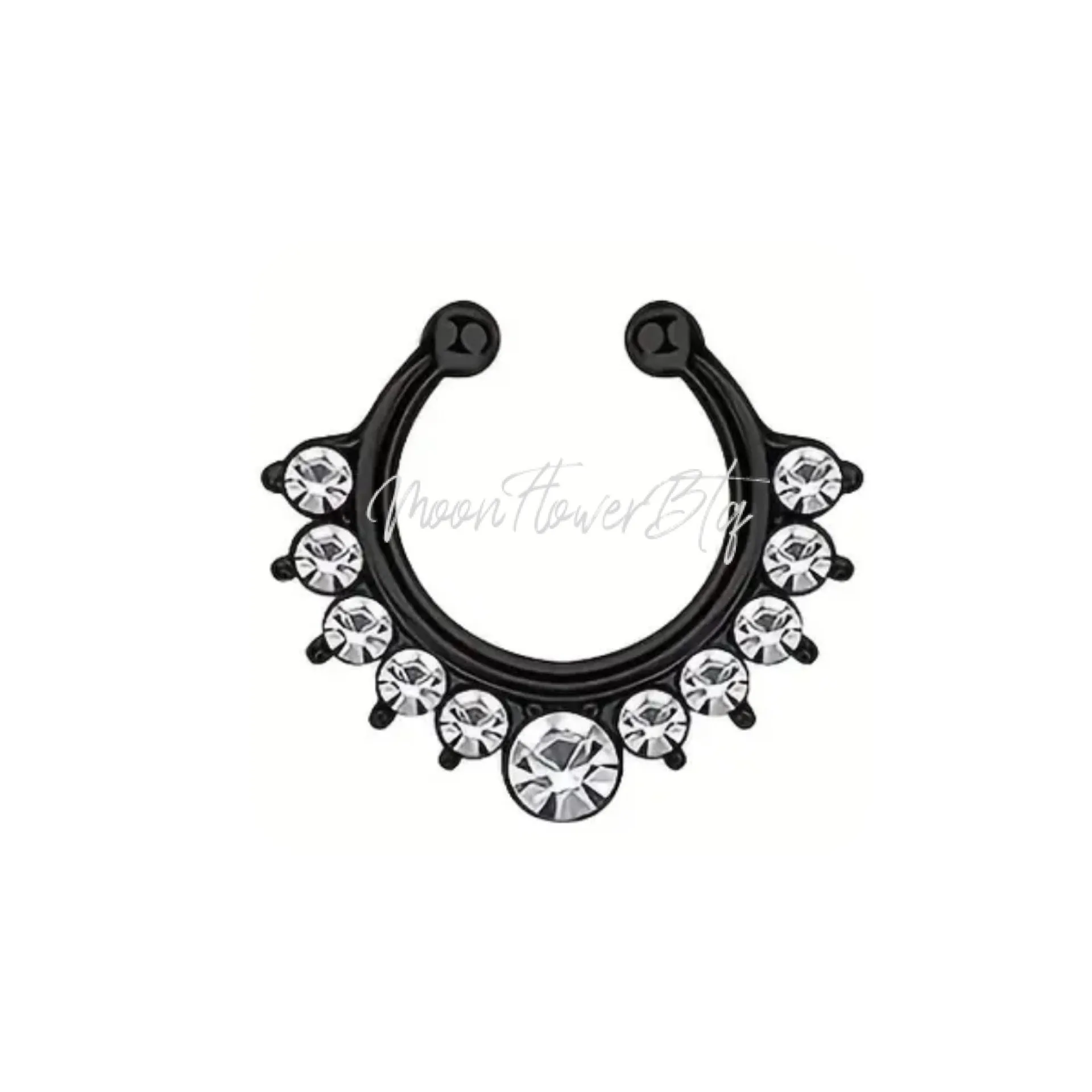 Black Clip-On Septum Ring