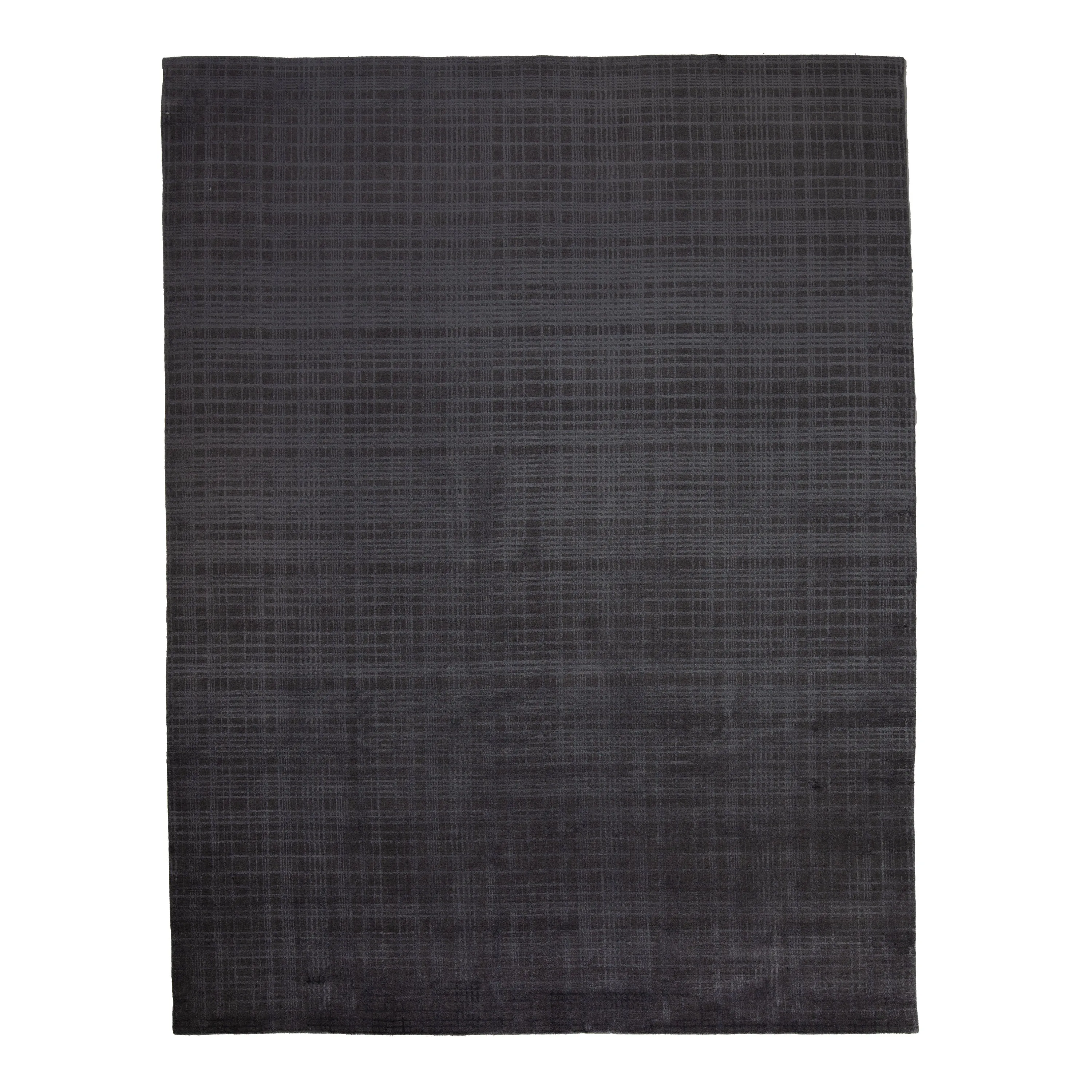 Black Contemporary Tibetan Wool Silk Blend Rug - 8' x 10'