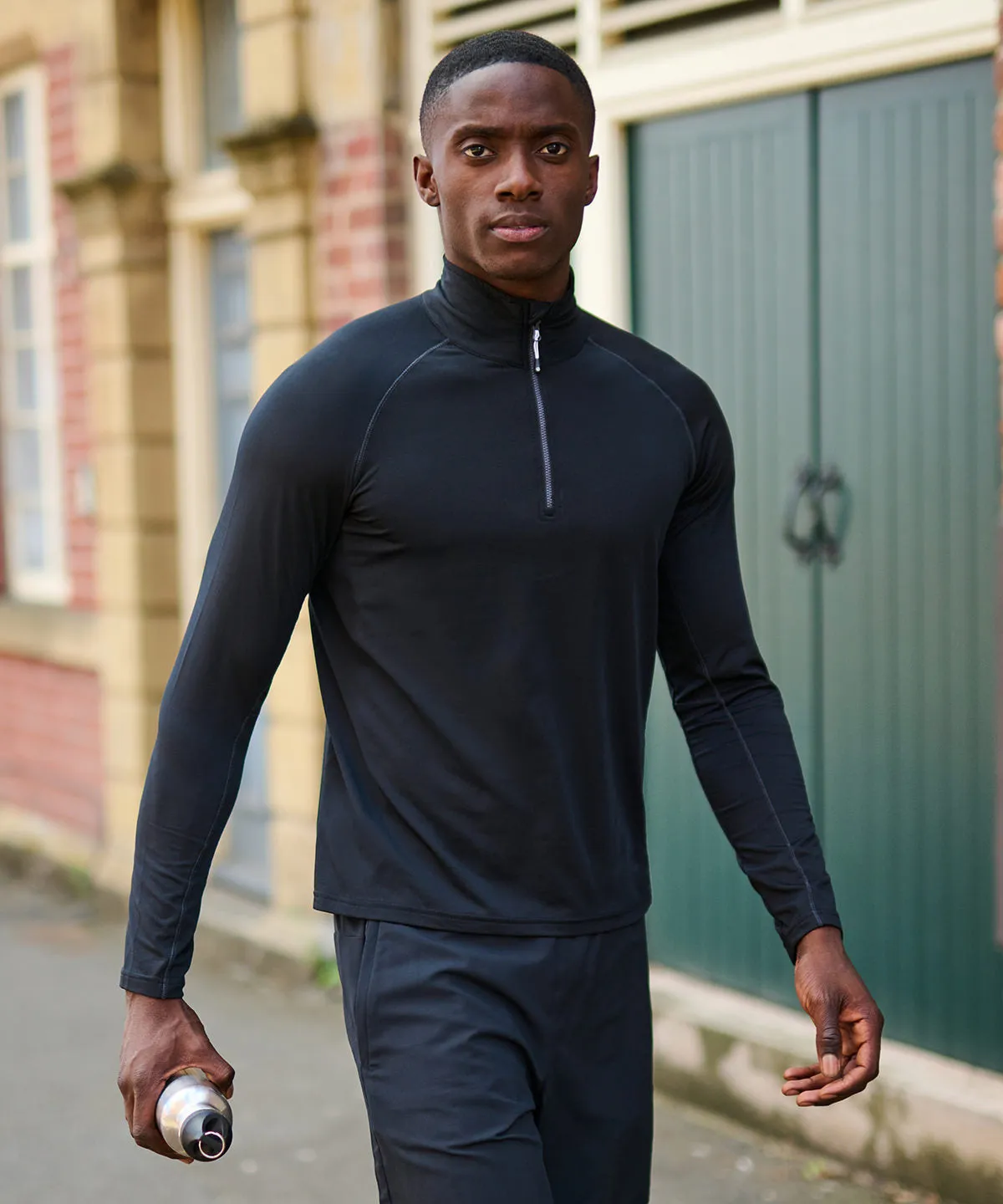 Black - Core stretch half-zip mid-layer