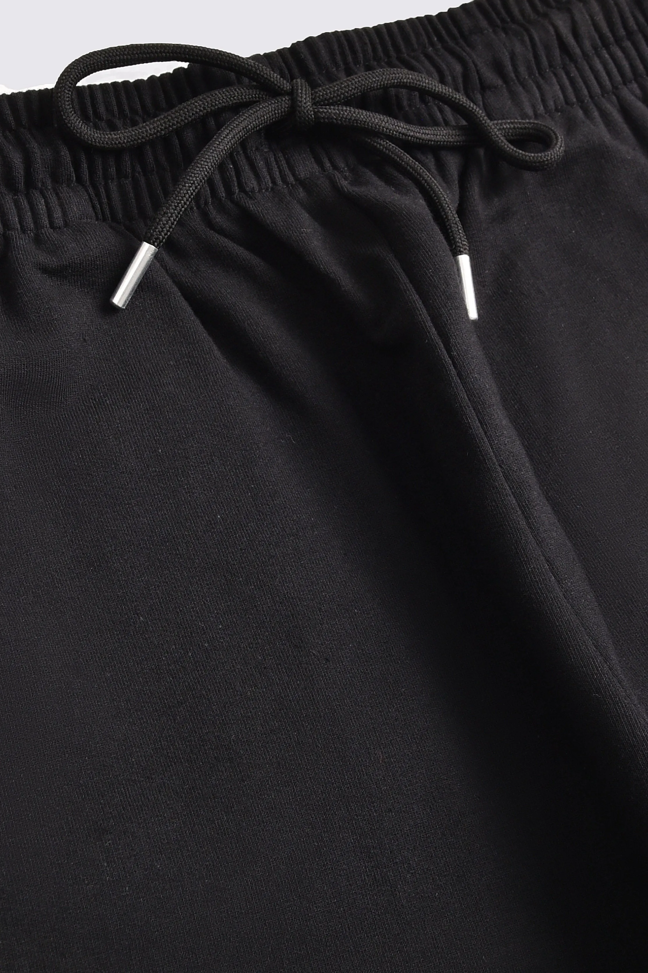 Black Cotton Terry Shorts