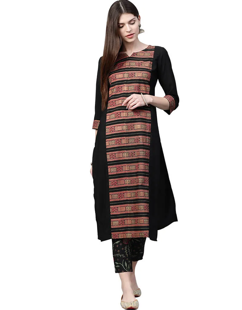 Black Crepe Pant Kurti