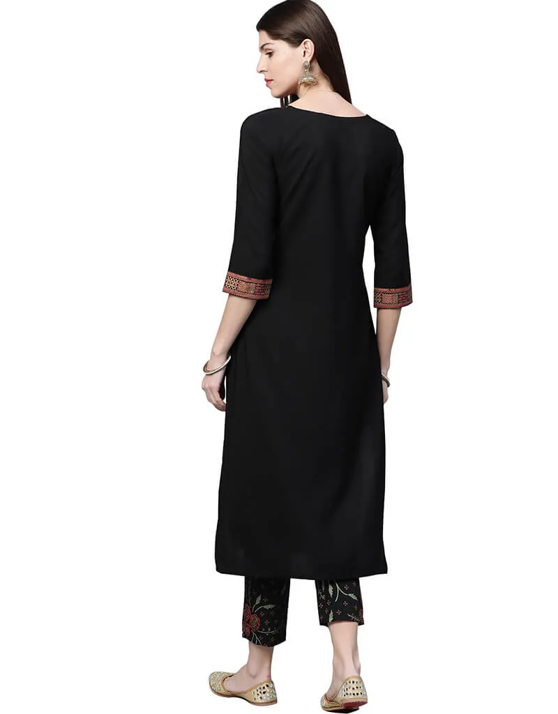 Black Crepe Pant Kurti