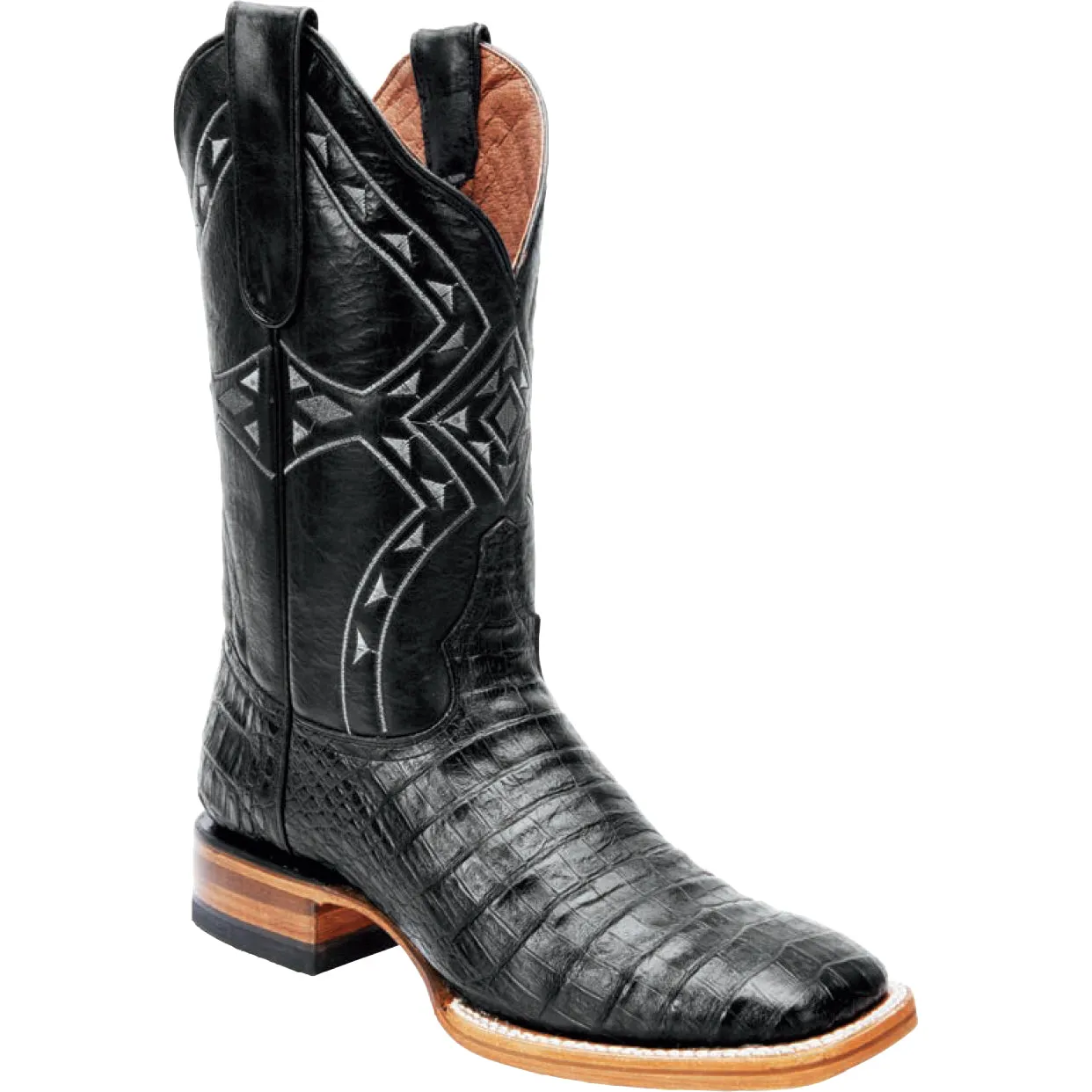 Black Croc Print Boots