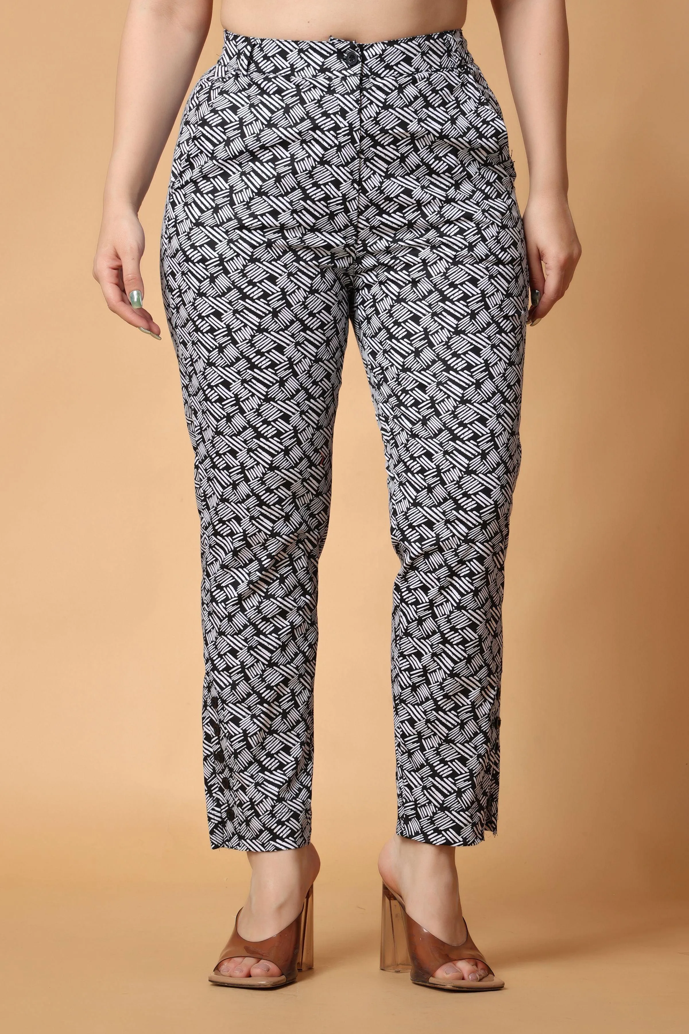 Black Dash Printed Pants