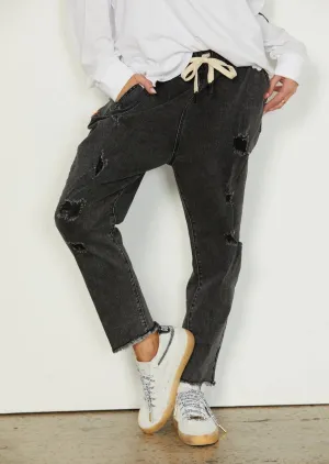 Black Denim Distressed Jean