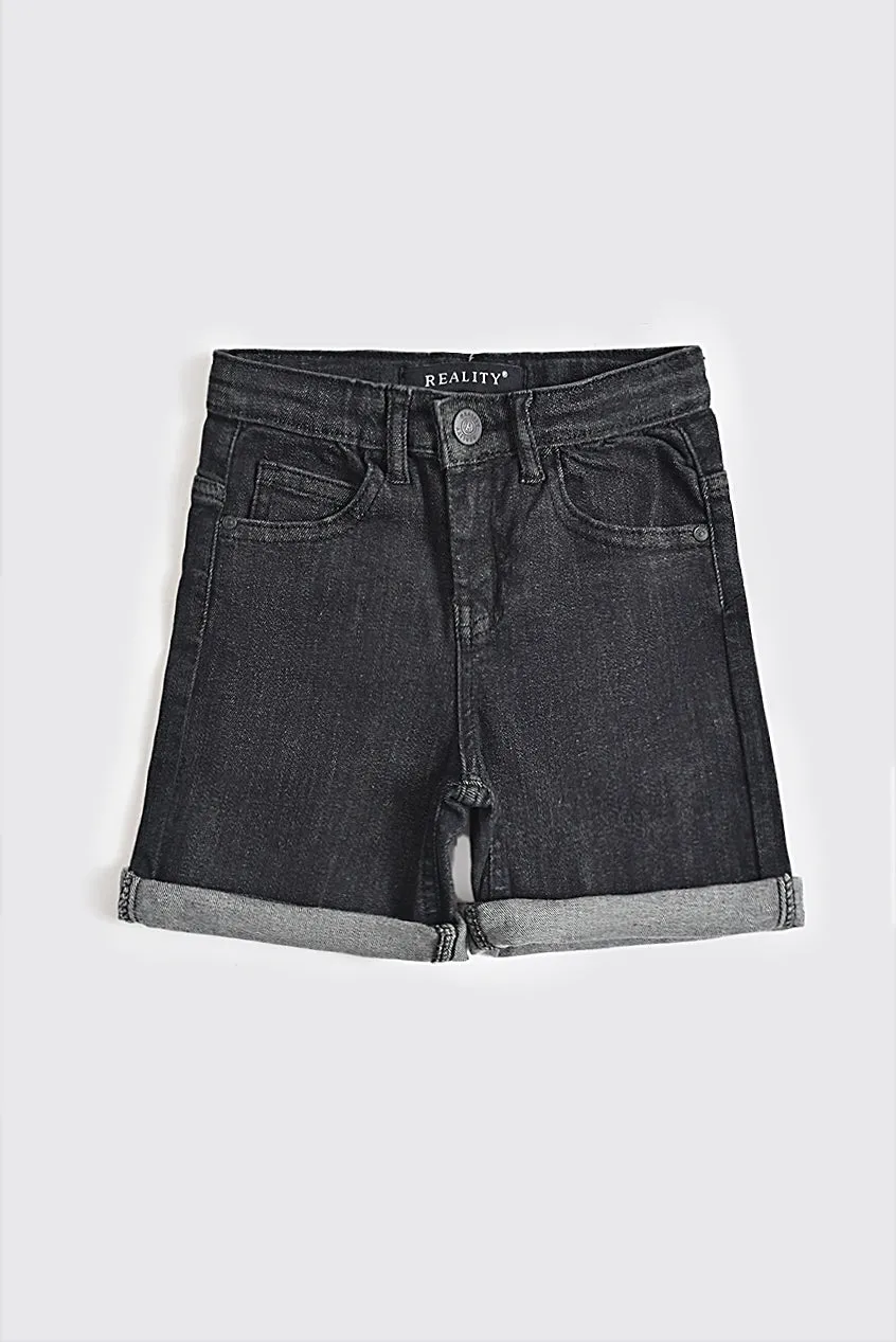 Black Denim Shorts