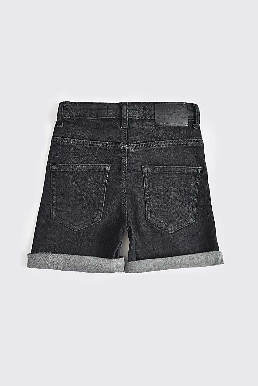 Black Denim Shorts